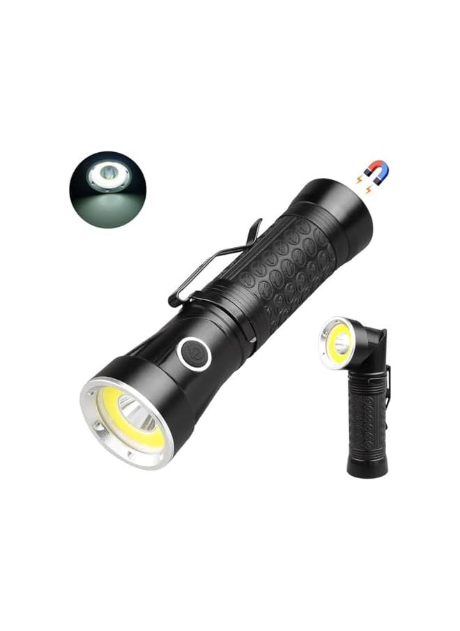 PROMASS promass Handheld Flashlight 120000 Lumen T6+COB LED Magnetic Torch 2 Color Lights (Red & White) 4 Modes 90° Rotation Work Light Rechargeable Powerful Portable Torch for Camping Hiking Emergency  - Image 2