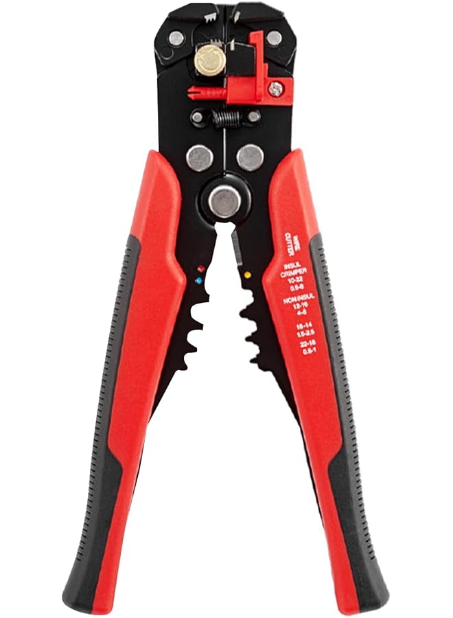 Beauenty Multifunctional Wire Stripper Cutter, Crimping Stripping Pliers Tool, Self-Adjusting 8" Automatic Wire Stripping and Cutting Tool for Electrical, Repair, and Maintenance (Red) - Image 1