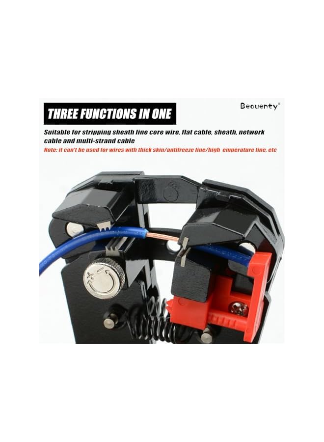 Beauenty Multifunctional Wire Stripper Cutter, Crimping Stripping Pliers Tool, Self-Adjusting 8" Automatic Wire Stripping and Cutting Tool for Electrical, Repair, and Maintenance (Red) - Image 4