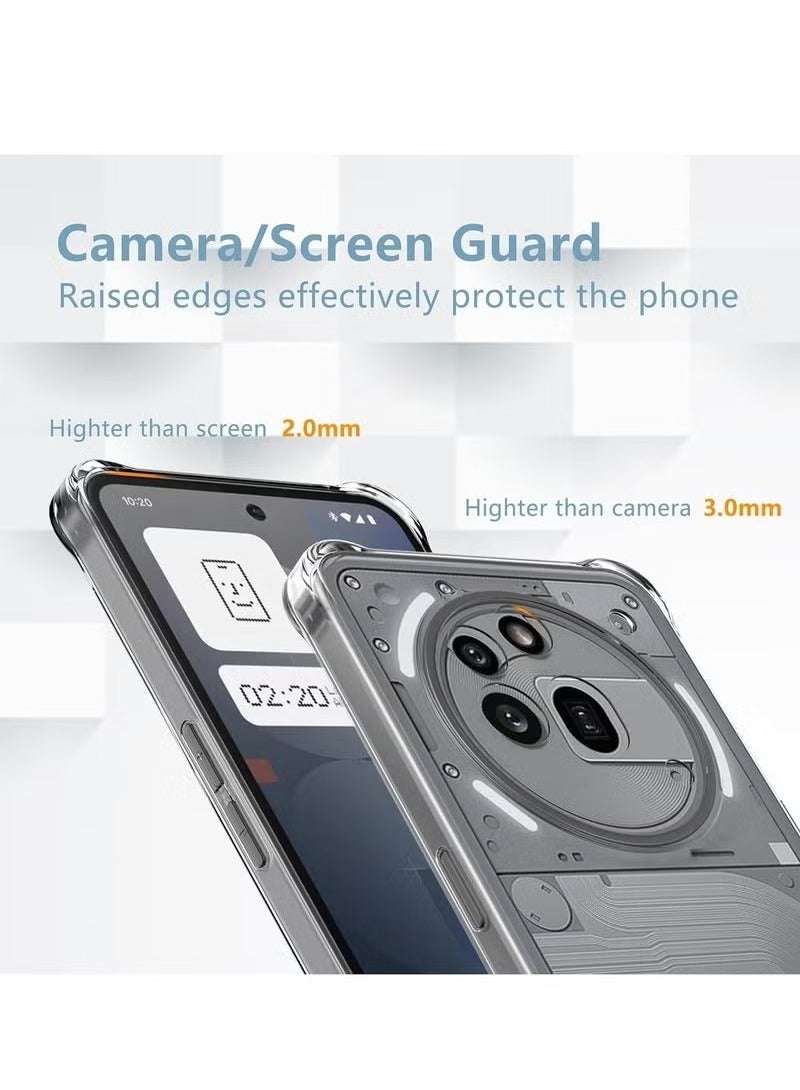 JAJEEK Clear Case Cover for Nothing Phone 3a Pro | Anti-Yellowing Soft TPU Shockproof Back Cover with 2-Pack Tempered Glass Screen Protector | Anti-Scratch, High Transparency Film for Nothing Phone 3a Pro | Slim, Durable Phone Case - Image 2