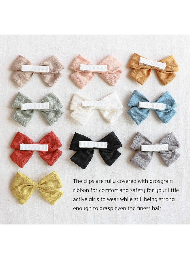 JoCoDesigns Baby Girl Hair Clips Bows Barrettes 10 Pack Fully Lined Alligator Clip 3.4 Inch Hair Accessories for Little Girls Toddler Kids Children - Image 3