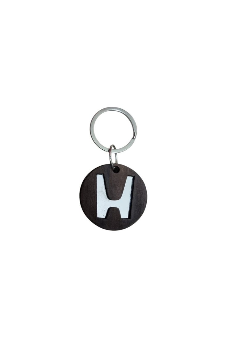 Car Keychain Ring For Keys Wooden Engraved For Honda