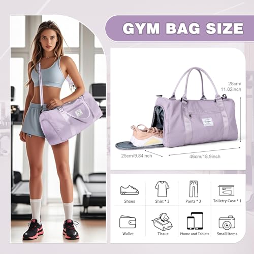 BJLFS Weekender Duffel Bags for Women Men, Travel Totes Bag for Airplane, Cute Sports Gym Dance Overnight Luggage Bag with Wet Pocket Shoe Compartment, Carry On Hospital Bag for Labor and Delivery - Image 3