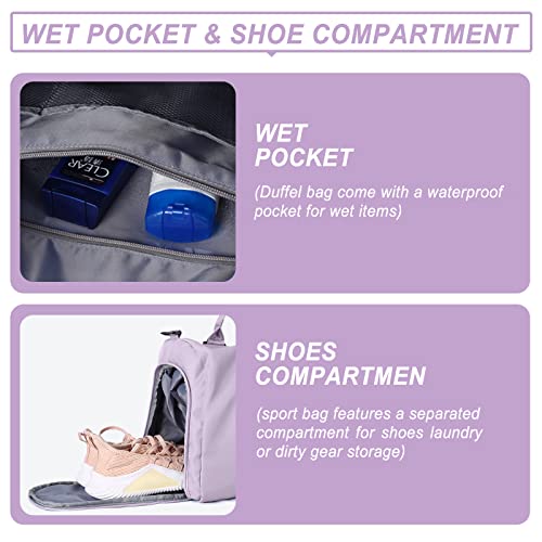 BJLFS Weekender Duffel Bags for Women Men, Travel Totes Bag for Airplane, Cute Sports Gym Dance Overnight Luggage Bag with Wet Pocket Shoe Compartment, Carry On Hospital Bag for Labor and Delivery - Image 5