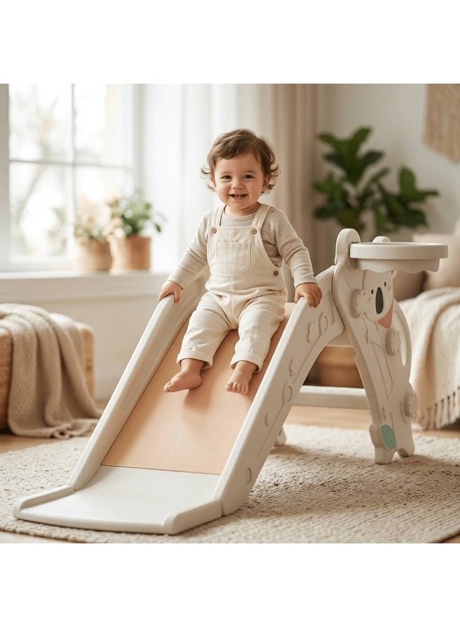 RooRound Foldable Koala Slide for Toddlers 1-3, Indoor Freestanding Playset with Basketball Hoop, BPA-Free HDPE Kids Climber - Image 5