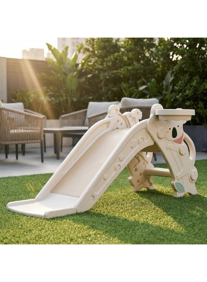 RooRound Foldable Koala Slide for Toddlers 1-3, Indoor Freestanding Playset with Basketball Hoop, BPA-Free HDPE Kids Climber - Image 4