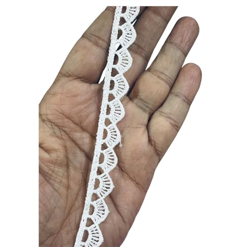 DIVERTS Kinari White GPO Trim Laces and Borders Material for Saree Border, Suit, Kurta, Dupatta, Blouse, Gown, Lehenga & Neckline (9.5 Meters, 1.3 CM Wide) - Image 1