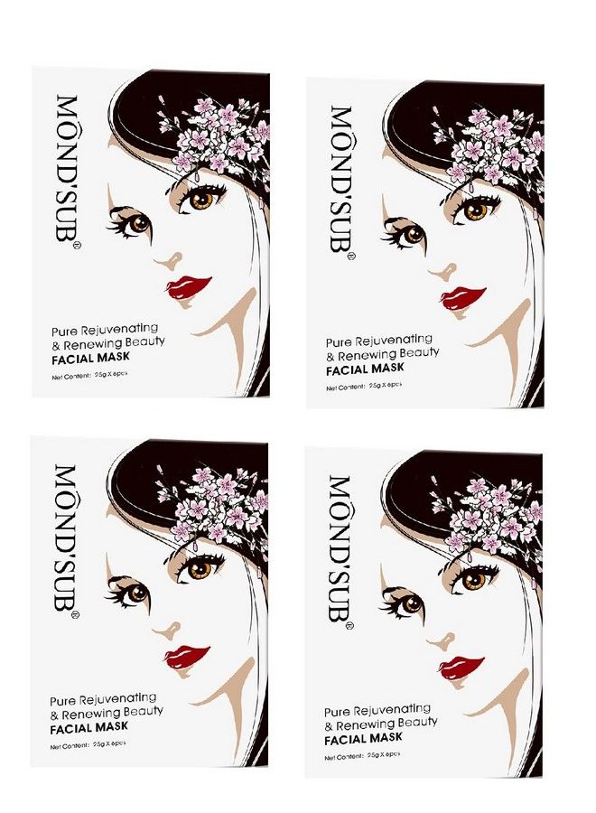 MOND'SUB Pure Rejuvenatingrenewing & Moisturizing Beauty Instant Face Sheet Facial Mask For Glowing Skin For Women And Men (Pack Of 4)) - Image 2