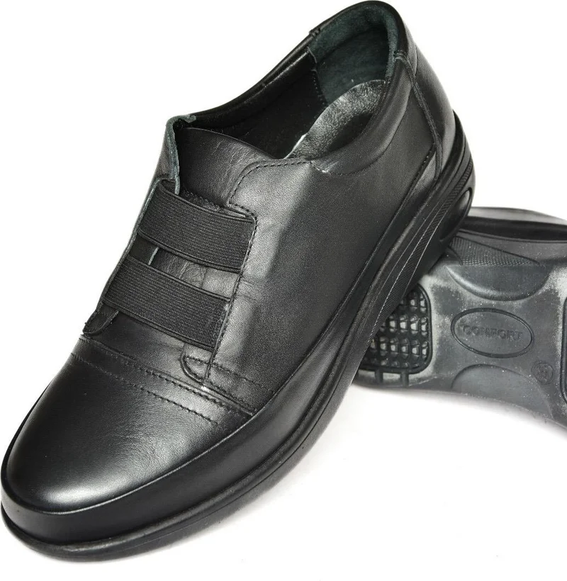 Fox Shoes P555070103 Black Leather Comfort Orthopedic Sole Women's Shoes