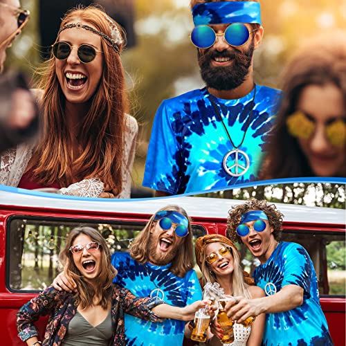 Berlune 4 Pcs 60s 70s Hippie Outfits for Men Hippie Costume Tie Dye T Shirts Disco Outfit Halloween Costume (Stylish Style,X-Large) - Image 5
