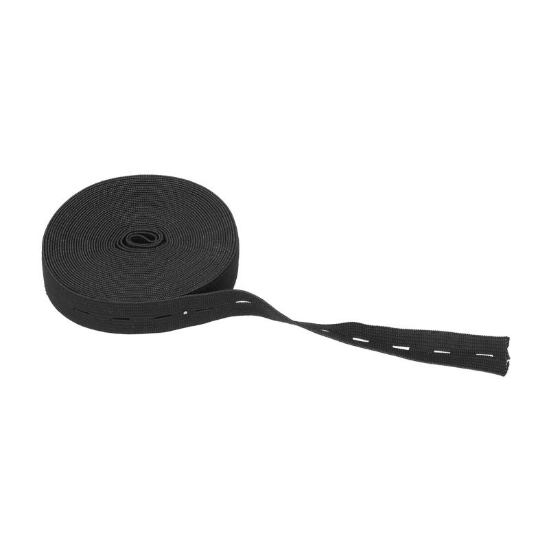 Buttonhole Elastic Band: Black, Easy Stretching Firm Fixation - Portable Multipurpose Elastic Band for Home Office Craft Clothing Organization - Image 2