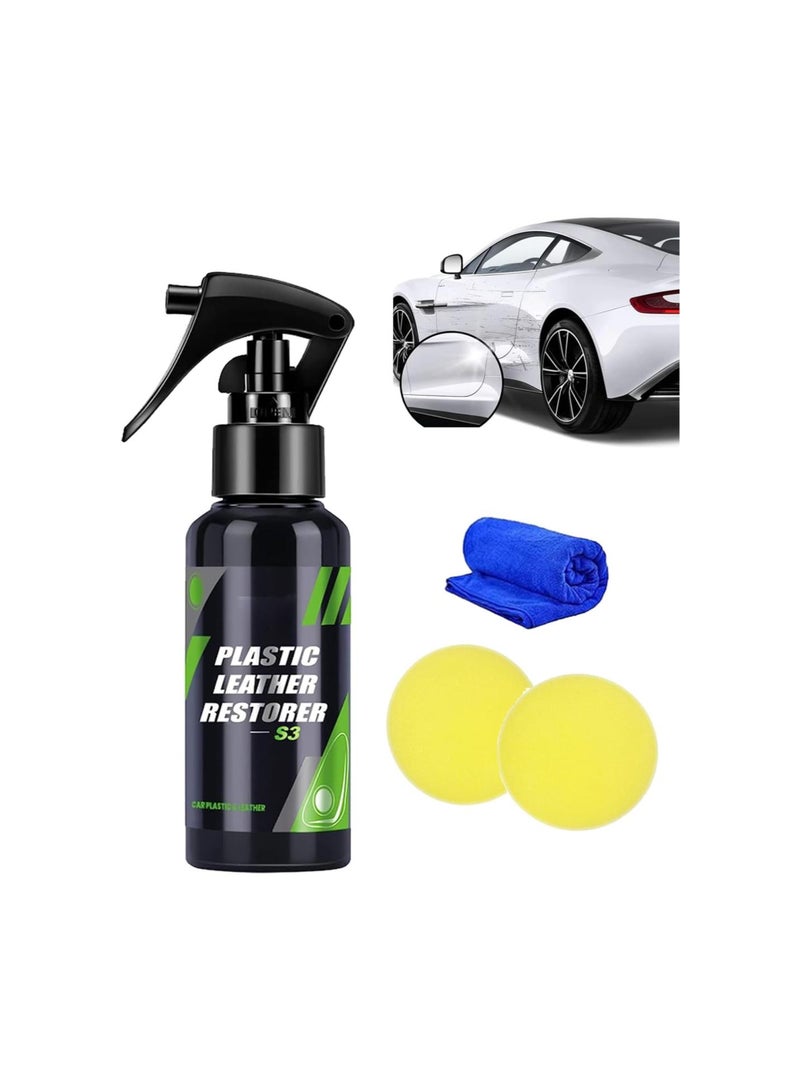 Beauenty Plastic Leather Restorer, Shinex Leather  Plastic Restorer, Plastic Parts Refurbish Agent, Plastic Restorer  Hydrophobic Trim Coating for Cars (50ml, 1pcs) - Image 1