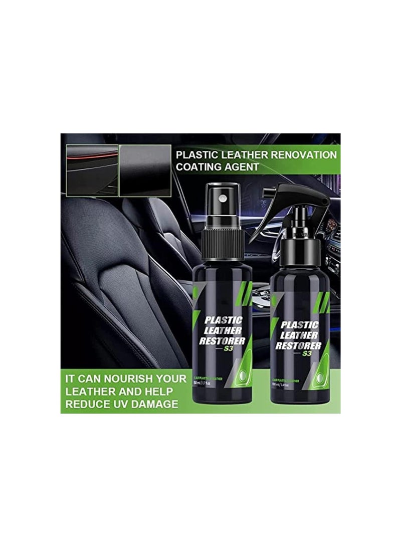 Beauenty Plastic Leather Restorer, Shinex Leather  Plastic Restorer, Plastic Parts Refurbish Agent, Plastic Restorer  Hydrophobic Trim Coating for Cars (50ml, 1pcs) - Image 3