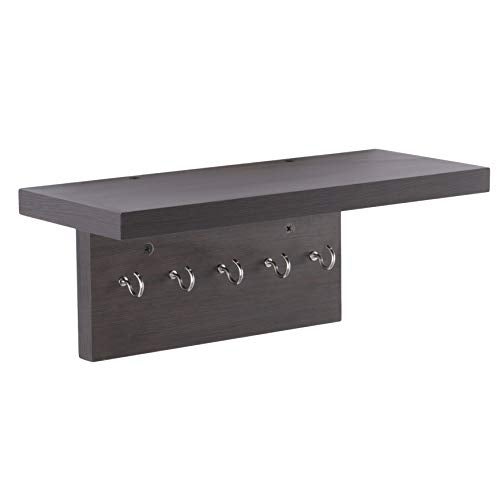 Redwud Delta Engineered Wood Multipurpose Decorative Key Holder with Shelf for Home | Hooks for Wall | Home Decor Itmes | Stylish Key Holder for Office, Living Room (Wenge) - Image 3