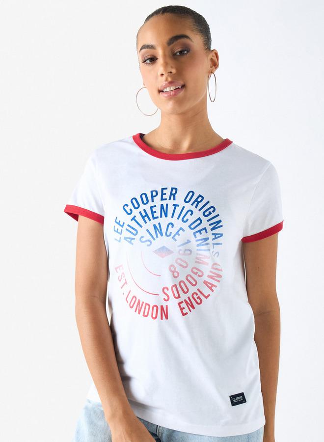 لي كوبر تيشيرت بياقة ضيقة وأكمام قصيرة وطبعات من لي كوبر - Image 1