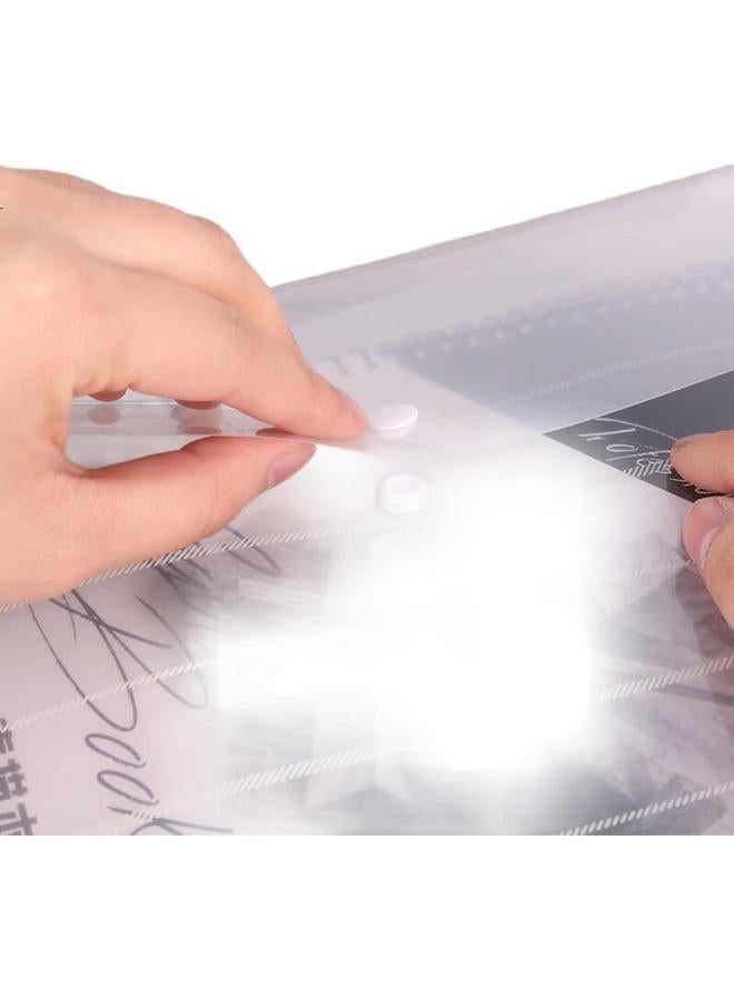 Deli 20 A4 Striped Transparent File Folders, Button Closure Document Folders, Exam Paper Storage Folders, Plastic Archive Folders, Office Supplies, School Supplies, 27021 - Image 2