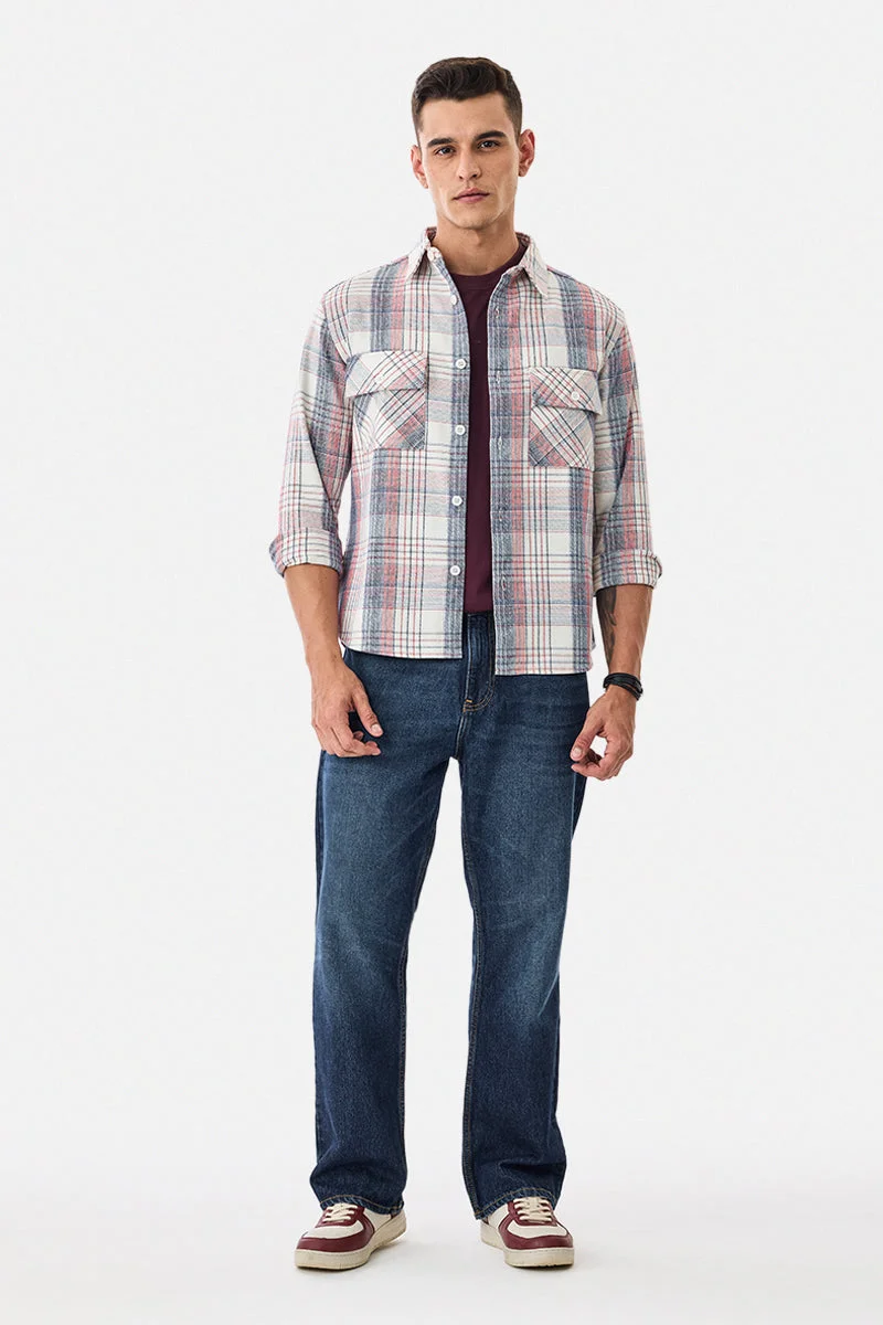 SNITCH Double Pocket Plaid Overshirt