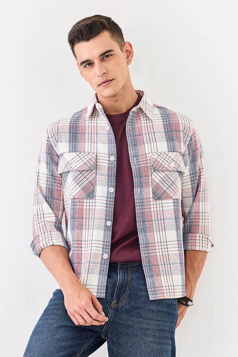 SNITCH Double Pocket Plaid Overshirt