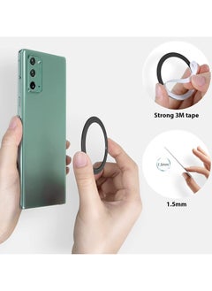 General MagSafe Ring Magnet Magnetic Phone Sticker for Galaxy S23 Ultra S22 Ultra S21 S20 Series iPhone 14 Pro Max 13 12 11 Pixel Android Phones 2 Pack  - Image 2