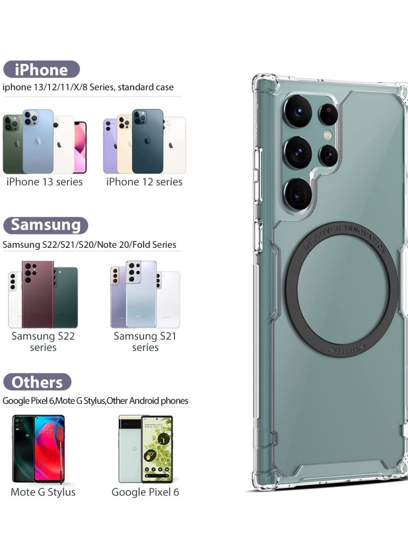 جنرال حلقة مغناطيسية Mag-Safe، ملصق مغناطيسي للهاتف متوافق مع Galaxy S23 Ultra/S22 Ultra/S21/S20/Note 20/10/9، iPhone 14 Pro Max/13/12/11/XS/8/SE، Pixel، وأجهزة Android، عبوة تحتوي على 2 قطع.  - Image 3