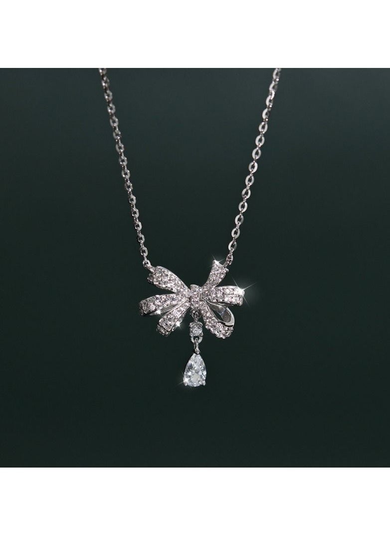 Satinior - New bowknot necklace collarbone chain - Image 1