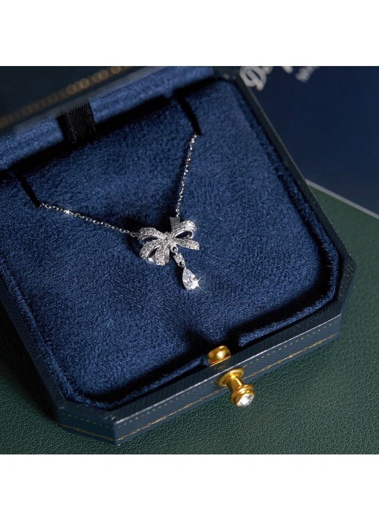 Satinior - New bowknot necklace collarbone chain - Image 1