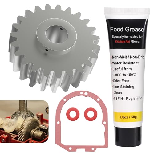 Fennoral Upgrade Metal Gear W10112253 Worm Gear w/Food Grade Grease and Gasket for Whirlpool KitchenA-id Mixers Replace 4162897 AP4295669 4161531 WPW10112253 - Image 1