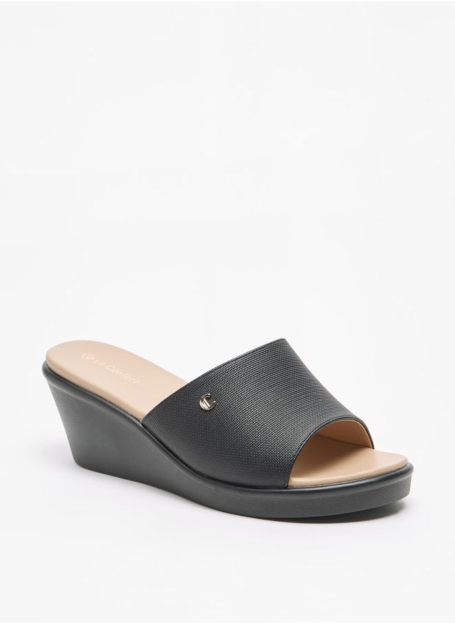 Le Confort Women Solid Slip-On Sandals with Wedge Heels  - Image 1