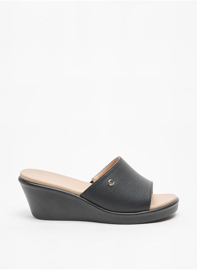Le Confort Women Solid Slip-On Sandals with Wedge Heels  - Image 3