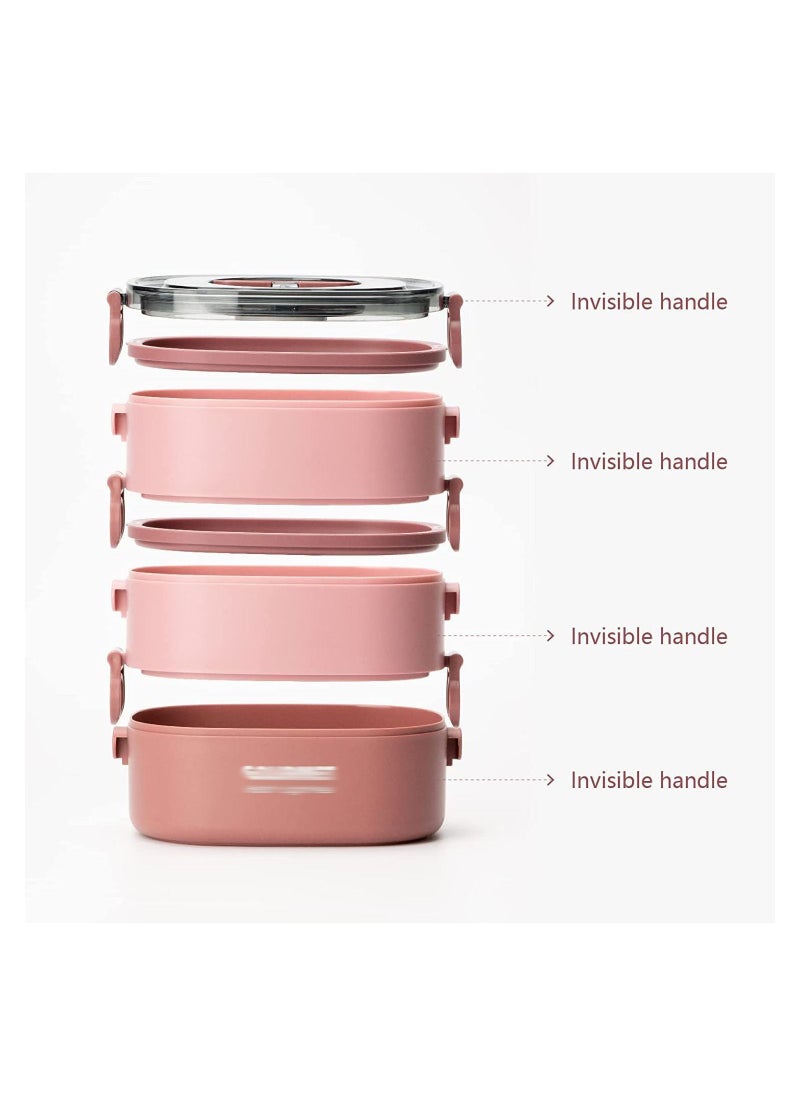 Arabest - 2000ml 3-Tier Portable Stackable Durable Leak Proof Lunch Box Set (Red) - Image 1