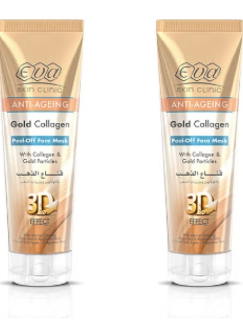 Eva Two Pieces Of Gold Mask Collagen Peel-Off Face Mask 2x100ml  - Image 1