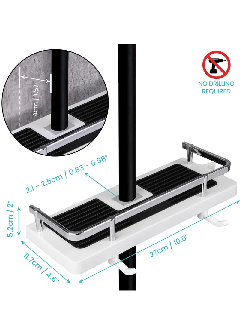 2 Pack No-Drill Bathroom Shower Shelf - Hanging Shower Caddy for Soap and Shampoo with Buckle Hook for 21mm-25mm Shower Rails - Convenient Storage Solution for Your Shower. - Image 2