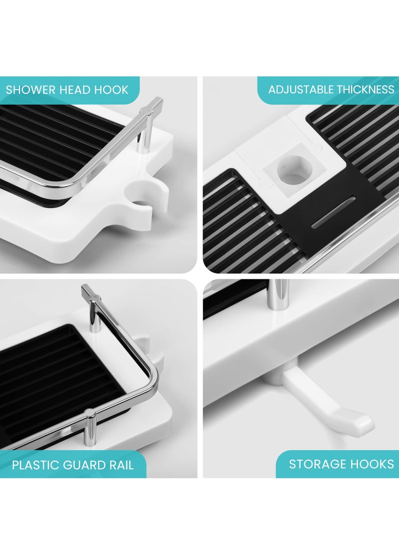 2 Pack No-Drill Bathroom Shower Shelf - Hanging Shower Caddy for Soap and Shampoo with Buckle Hook for 21mm-25mm Shower Rails - Convenient Storage Solution for Your Shower. - Image 5