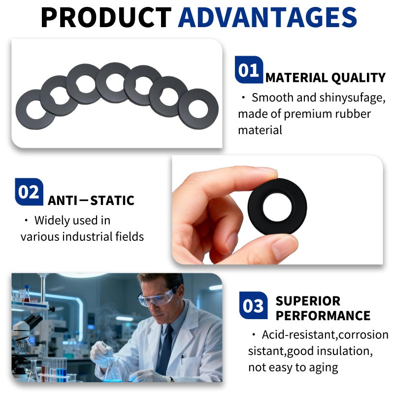 LordandLand 85Pcs Flat Rubber Washers Assortment Kit,16/18/20/25/30mm Black Washer,Vibration Absorbing Pads Sealing Rubber Washers for Faucets Garden Bolts Screws Hose Plumbing Shower Head- 5 Sizes - Image 5