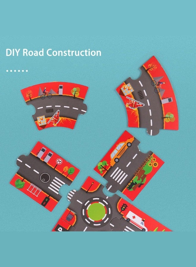 YelaJoy 3D Puzzle Track Toy Set Electric Urban Rescue Cars with Lights and Sounds Fire And Police Theme Puzzle Toys - Image 5