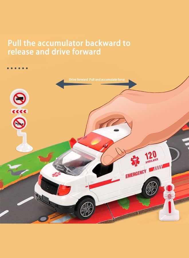 YelaJoy 3D Puzzle Track Toy Set Electric Urban Rescue Cars with Lights and Sounds Fire And Police Theme Puzzle Toys - Image 3