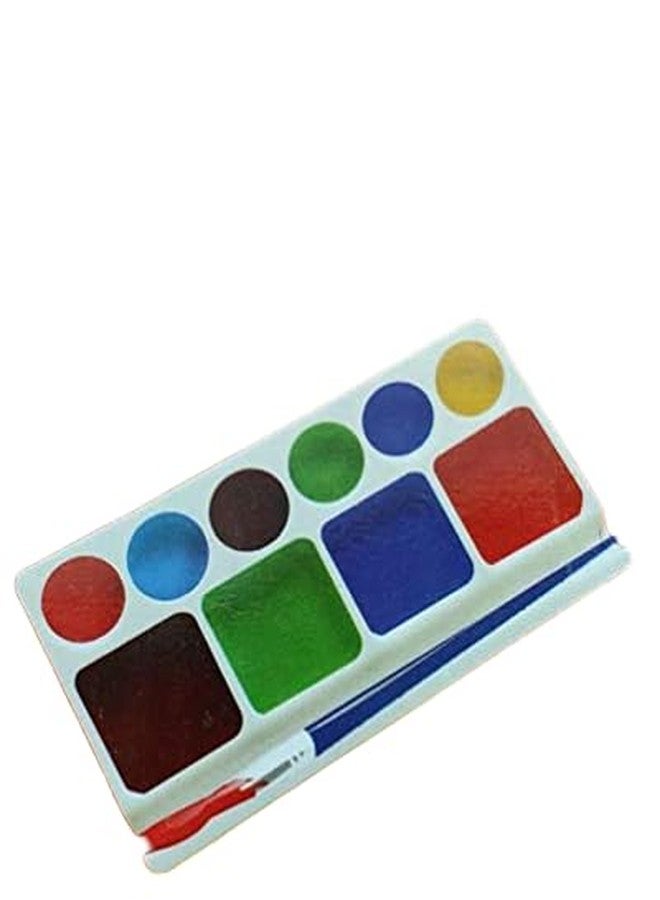 FIRST CLICK لوحة ألوان فنية متوسطة الحجم من فيرست كليك، 10 خانات مستطيلة الشكل (16.7 × 9 سم)، مع 6 فرش طلاء دائرية ملونة. لوحة بلاستيكية خفيفة الوزن للأطفال والفنانين، مثالية للرسم بالألوان المائية والأكريليك والأعمال الفنية. - Image 5