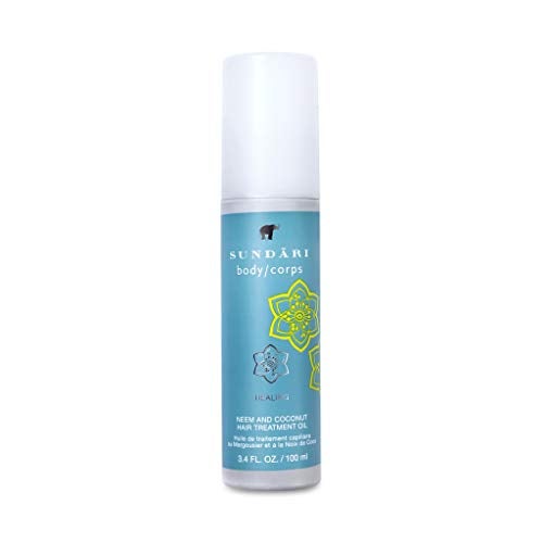 SUNDARI Neem & Coconut Hair Treatment Oil, 3.4 Fl Oz, Rejuvenating & Strengthening, Repairs Damage, Prevents Protein Loss, Nourishes & Restores Hair - Image 1