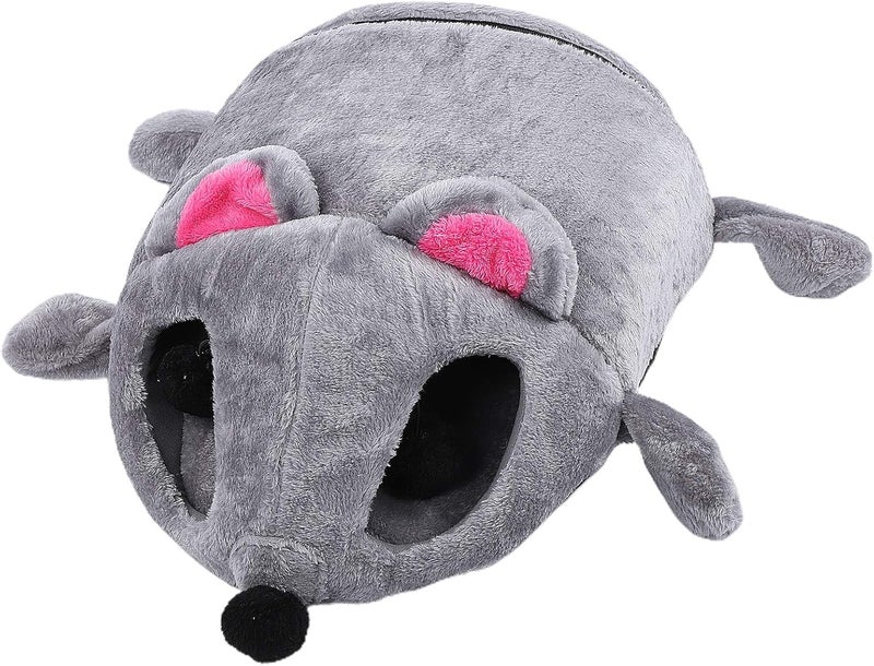 Semme Shape Cozy Cat Bed Cave Soft Plush House for Cats Gray Color Warm and Comfortable Sleeping Space (Gray) - Image 5