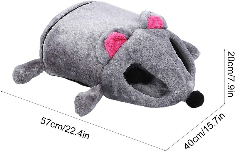Semme Shape Cozy Cat Bed Cave Soft Plush House for Cats Gray Color Warm and Comfortable Sleeping Space (Gray) - Image 3