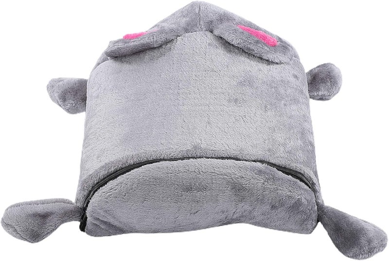 Semme Shape Cozy Cat Bed Cave Soft Plush House for Cats Gray Color Warm and Comfortable Sleeping Space (Gray) - Image 2