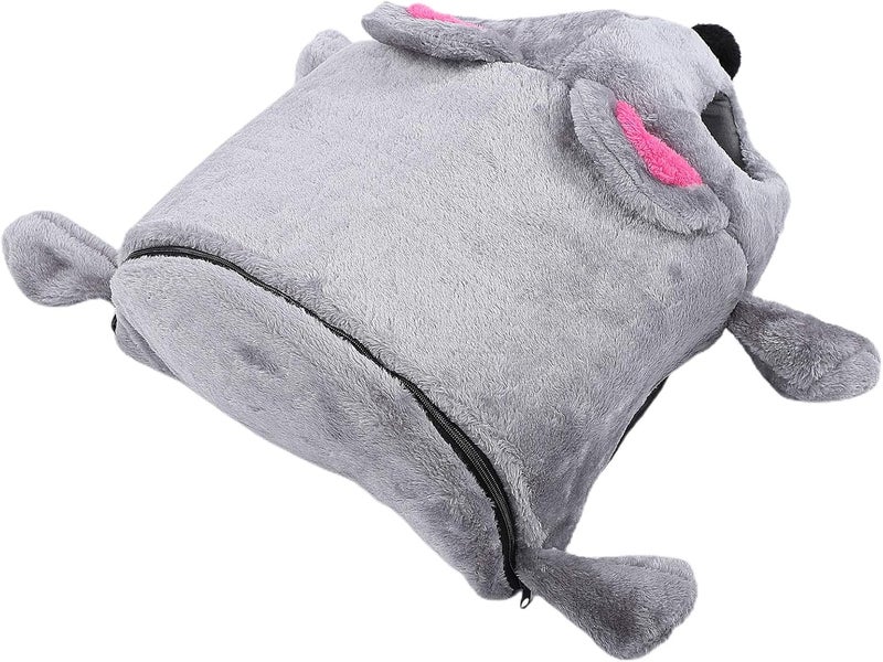 Semme Shape Cozy Cat Bed Cave Soft Plush House for Cats Gray Color Warm and Comfortable Sleeping Space (Gray) - Image 1