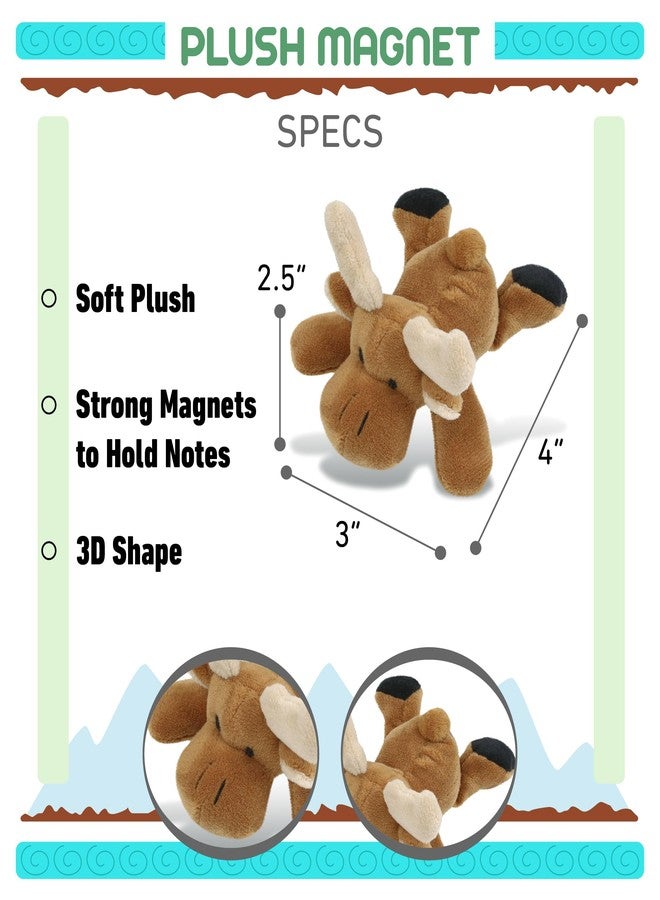 بازلد مغناطيس ثلاجة على شكل حيوان موس بني محشو من COTA Global - ديكور مغناطيسي لطيف على شكل حيوان بري للثلاجة والخزانة وديكور المنزل والمكتب - 4 بوصات - Image 2