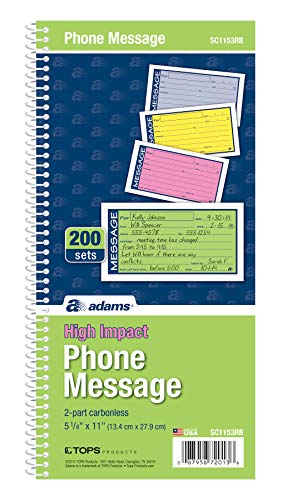 Adams® High Impact Phone Message Book, 2-Part Carbonless, 5-1/4" x 11", 200 Sets per Book (SC1153RB) - Image 2