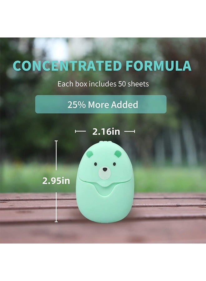 اتش واي 3 صناديق (150 ورقة) أوراق صابون ورقية صغيرة محمولة يمكن التخلص منها رغوة غسل اليدين صابون اليد المعطر للأماكن المغلقة والخارجية والسفر والتخييم المشي لمسافات طويلة - Image 2