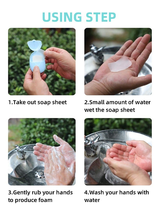 اتش واي 3 صناديق (150 ورقة) أوراق صابون ورقية صغيرة محمولة يمكن التخلص منها رغوة غسل اليدين صابون اليد المعطر للأماكن المغلقة والخارجية والسفر والتخييم المشي لمسافات طويلة - Image 3