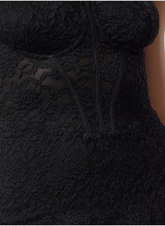 trendyol Black Knitted Lined Lace Midi Dress TPRAW25EL00120  - Image 4