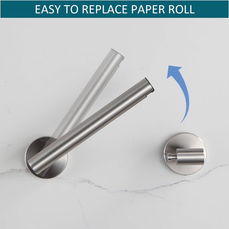 BVL Toilet Paper Holder Brushed Nickel Wall Mount Stainless Steel 304 Large Mega Roll - Image 2