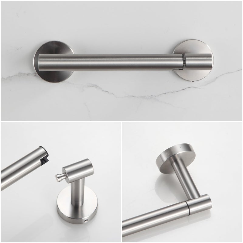 BVL Toilet Paper Holder Brushed Nickel Wall Mount Stainless Steel 304 Large Mega Roll - Image 5