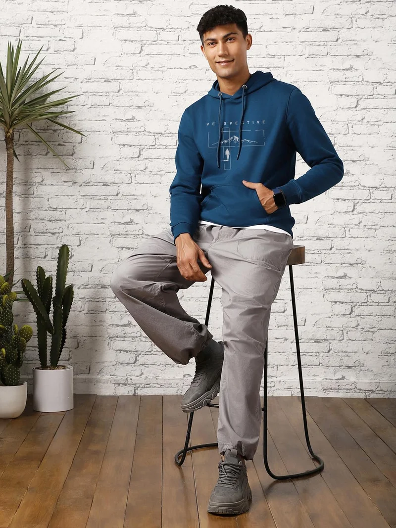 NOBERO  Nobero Men's Navy Hooded Sweatshirt for Men | Best Price UAE